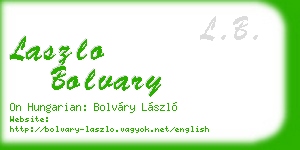 laszlo bolvary business card